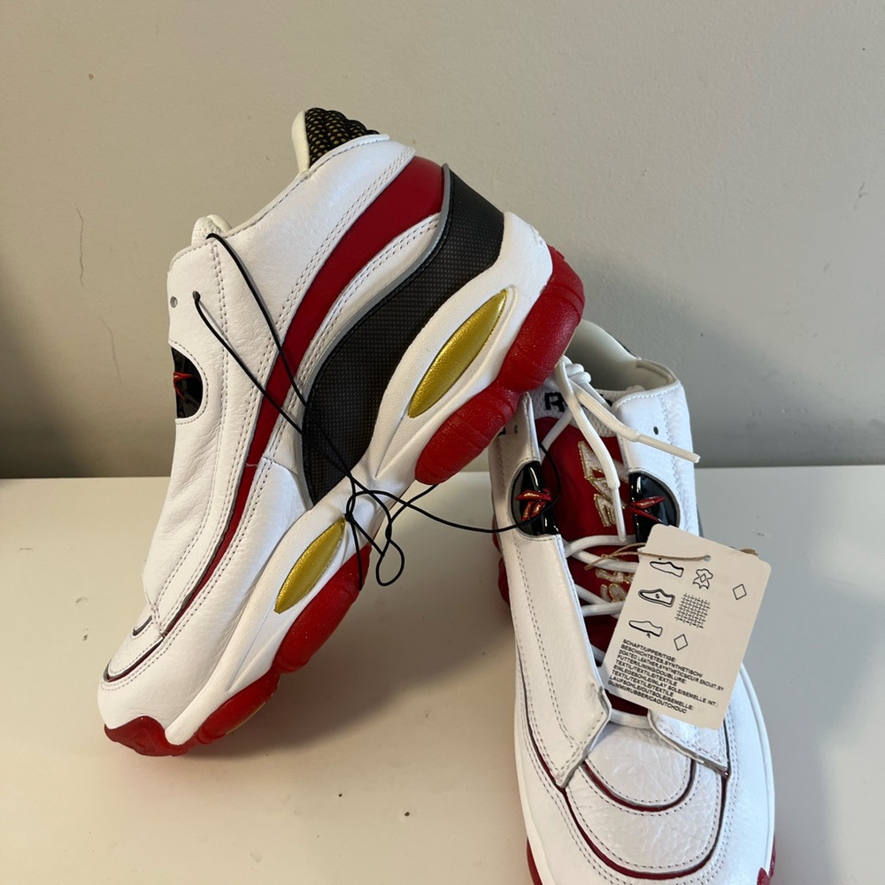 White and Red Athletic Sneakers